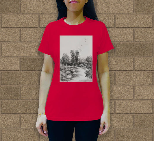 Landscape Sketch-7 Women's Crew Neck T-Shirt