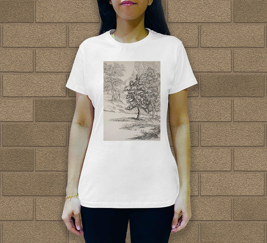 Landscape Sketch-1 Women's Crew Neck T-Shirt