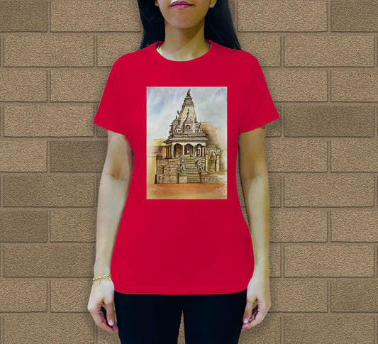 Temple in Nepal Women's Crew Neck T-Shirt